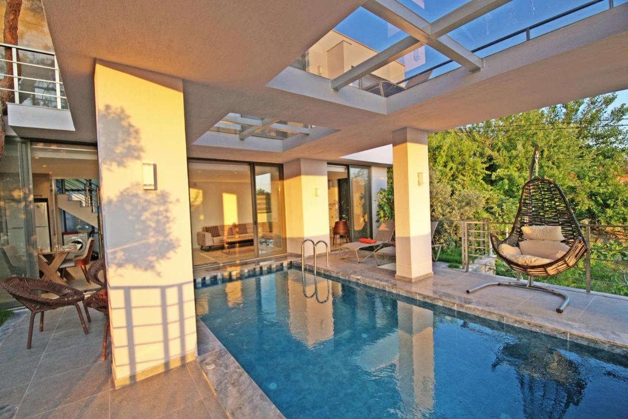 Villa With A Private Heated Pool, Jacuzzi, Overlooking Spectacular Views Of The Sea 卡斯 外观 照片
