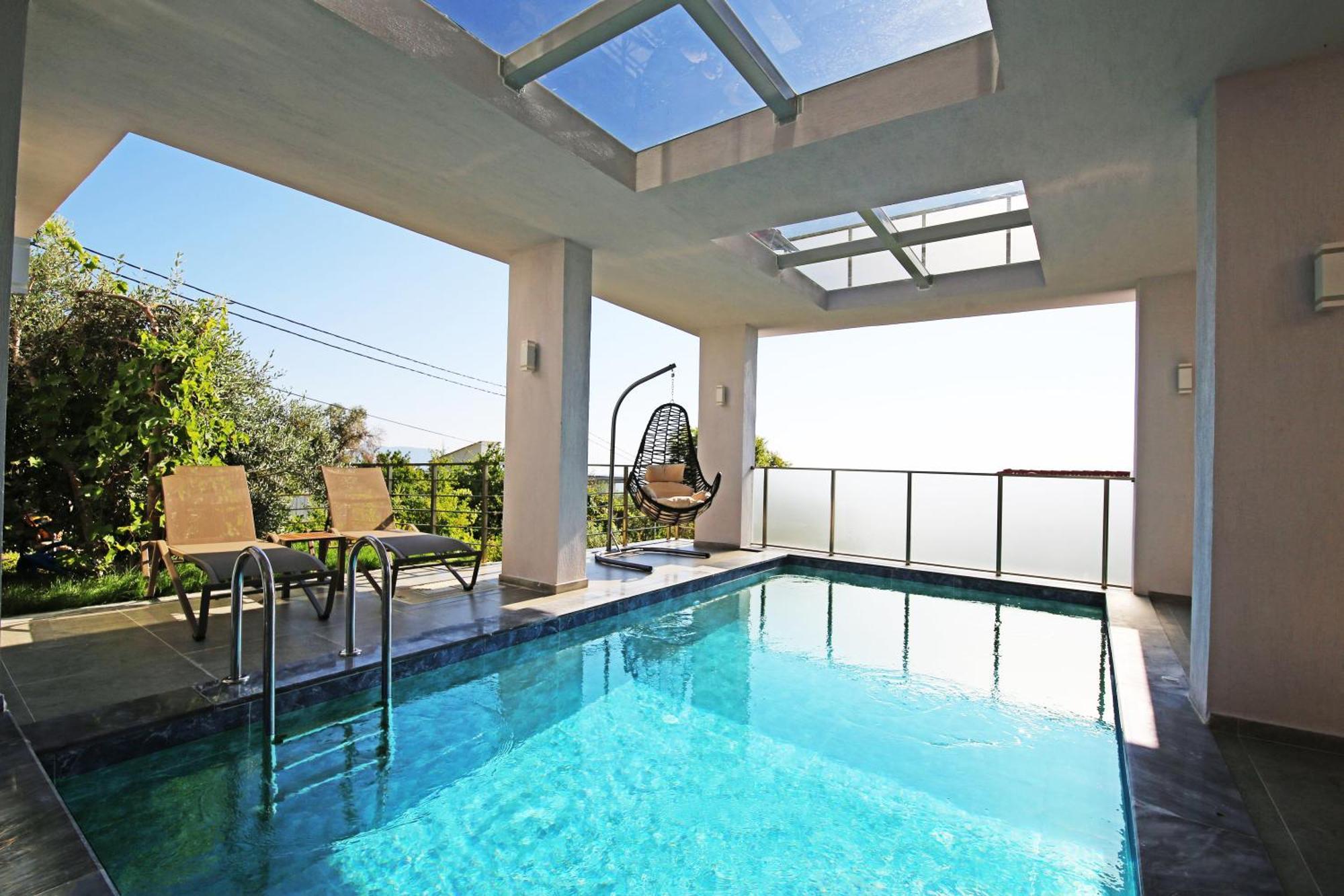 Villa With A Private Heated Pool, Jacuzzi, Overlooking Spectacular Views Of The Sea 卡斯 外观 照片