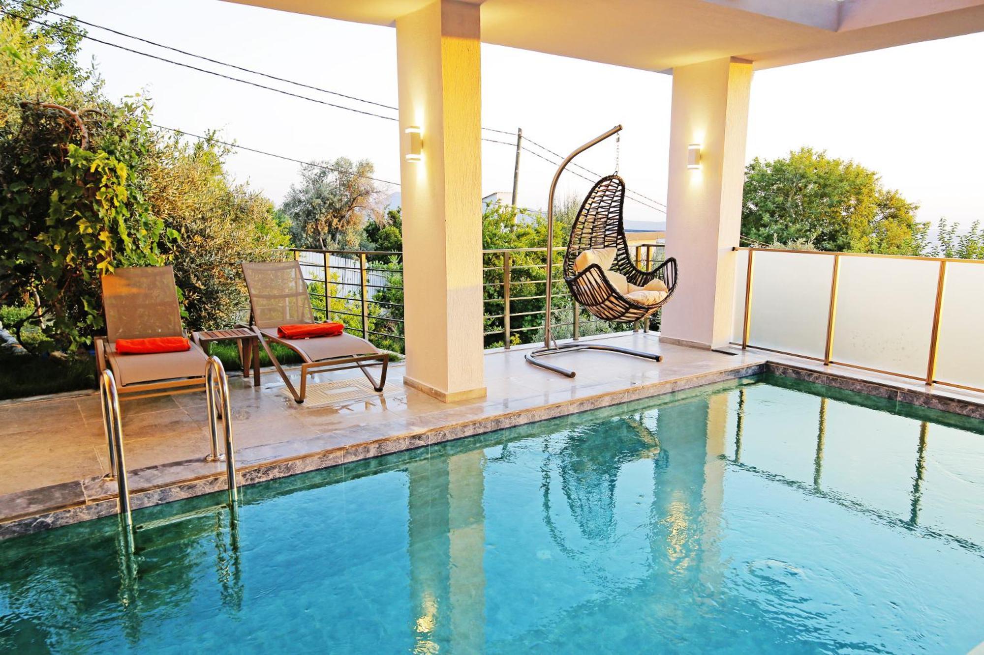 Villa With A Private Heated Pool, Jacuzzi, Overlooking Spectacular Views Of The Sea 卡斯 外观 照片